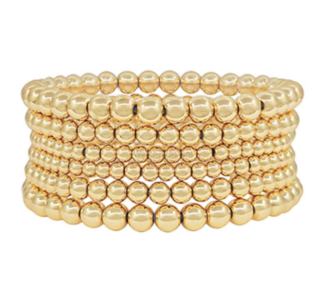 6 row gold bracelet set