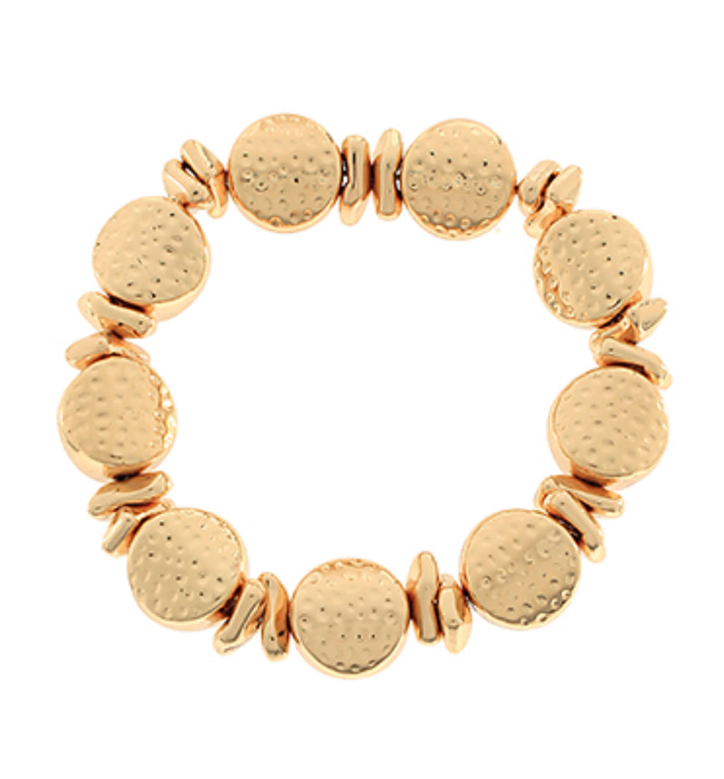 Gold textured mix bracelet