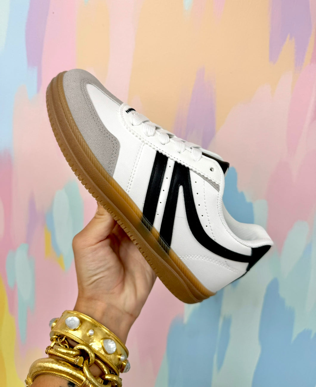 Black grey white sneakers