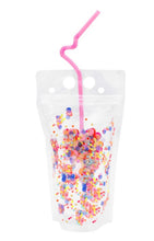 Load image into Gallery viewer, Reusable confetti hydration pouches (set of 8) packed party
