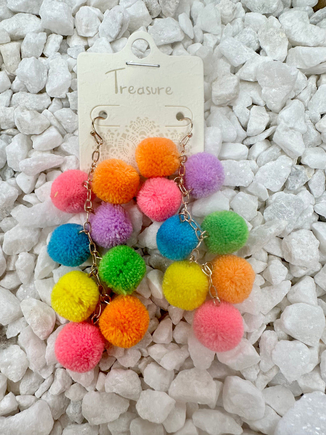 Puff confetti earrings