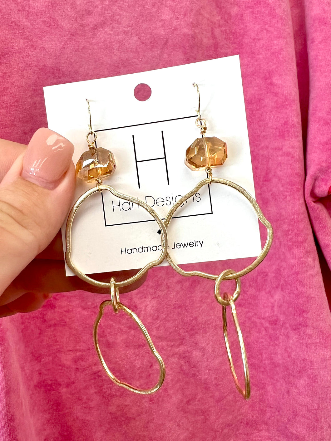 Bead layered hart earrings