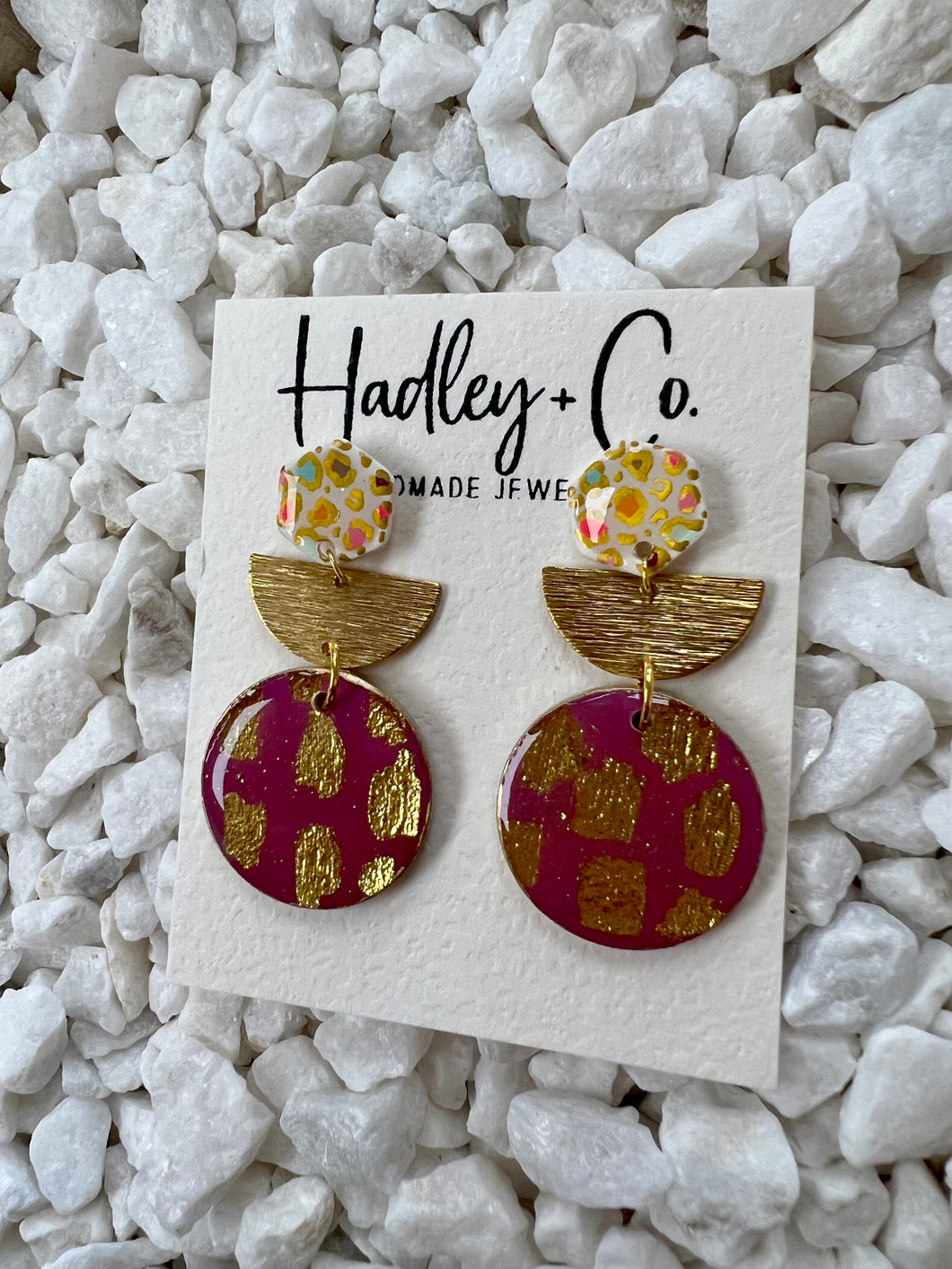 Purple gold Hadley + co earrings