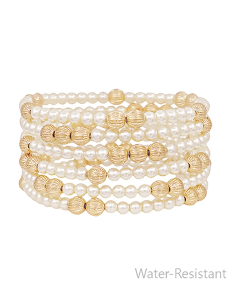 Pearl Textured Ball bracelet set