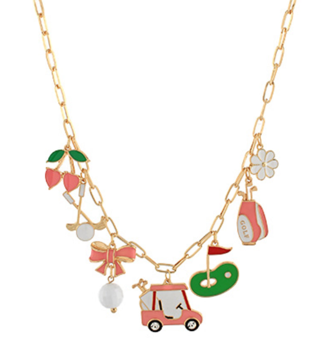 Golf charm necklace