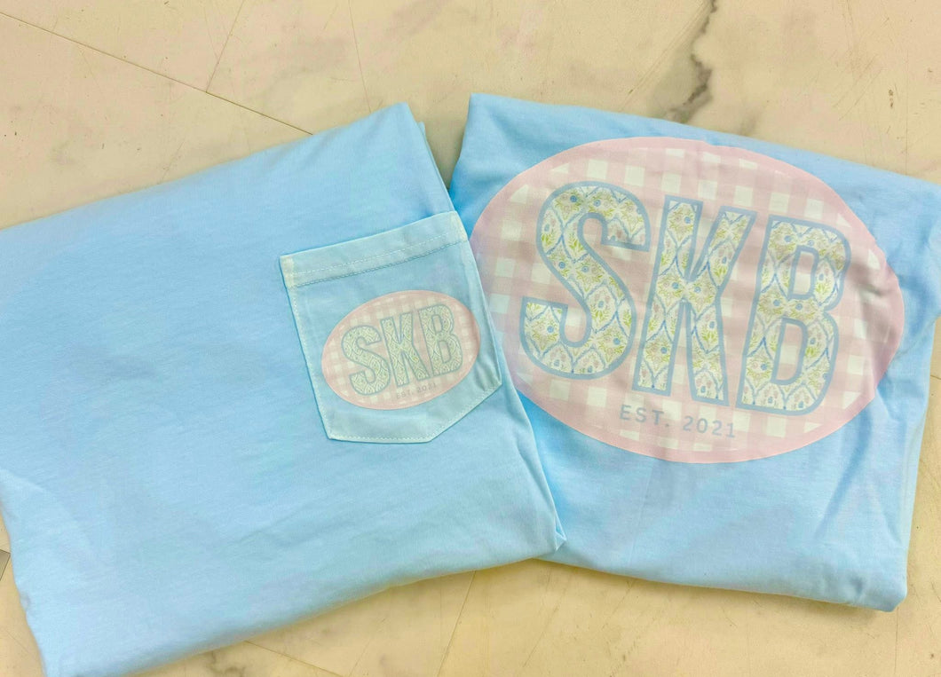 Blue logo tee