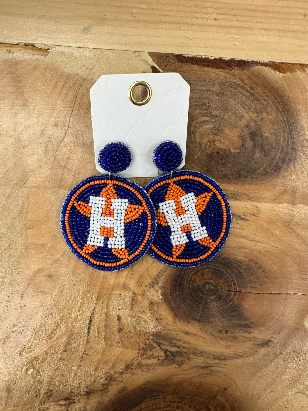 Astros beaded earrings