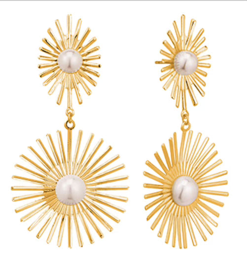 Pearl burst drop earrings