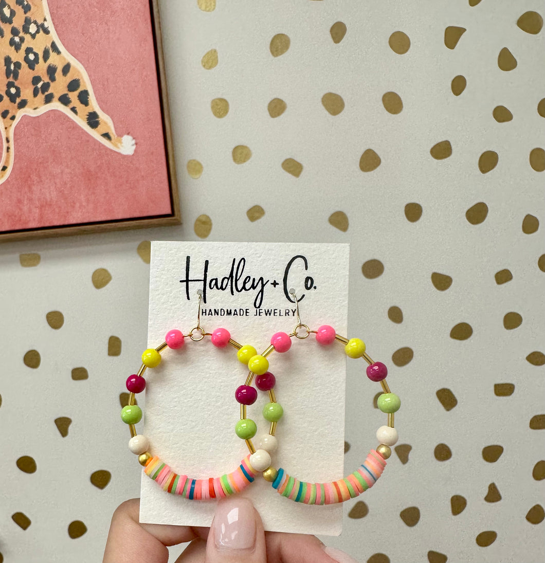 Neon beaded Hadley + co earrings