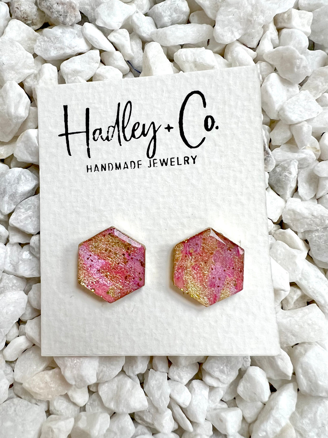 Pink gold mixed Hadley + co studs