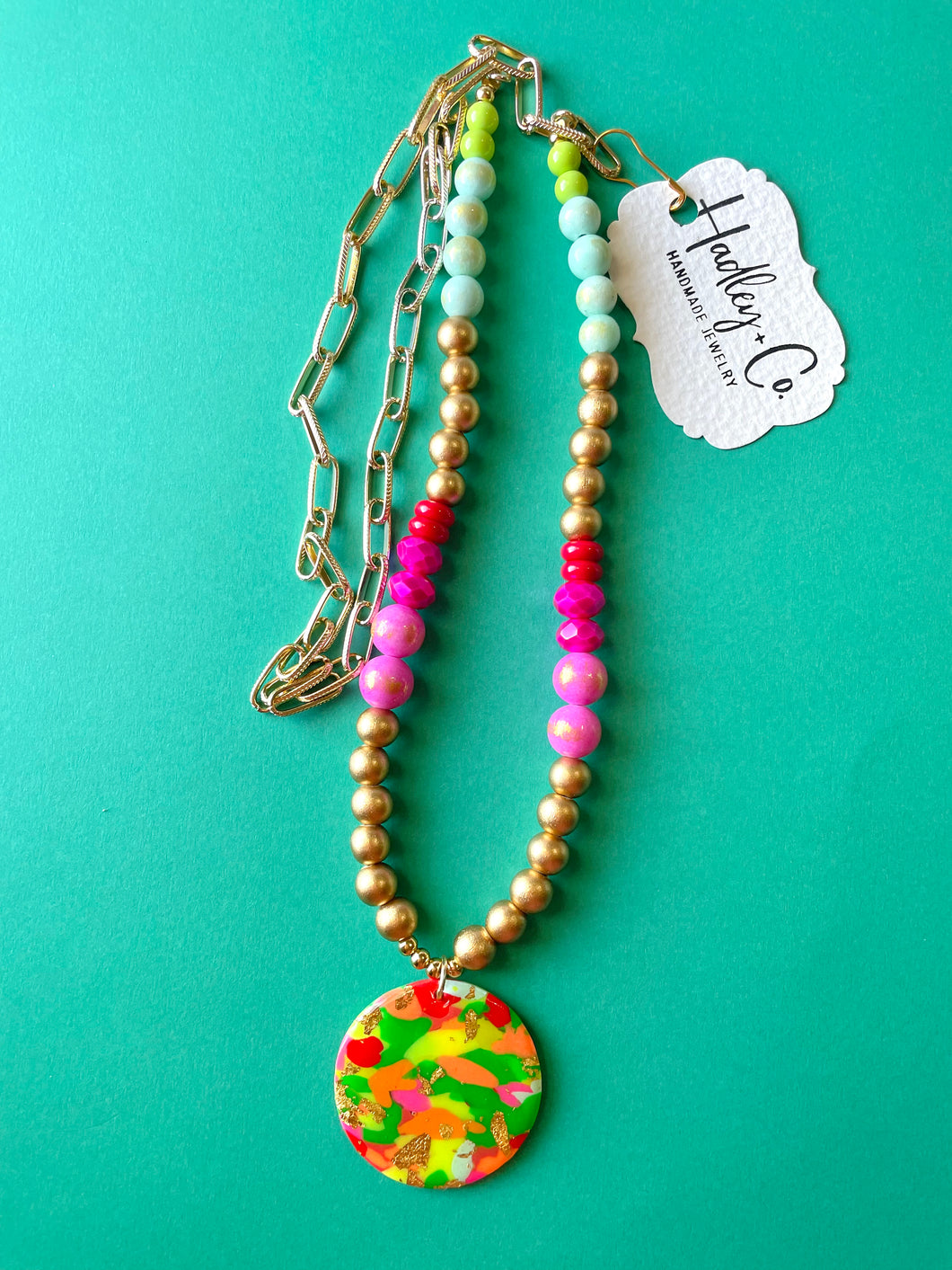 Multi clay Hadley + co beaded necklace