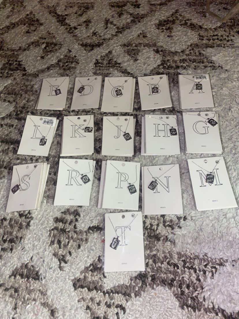 Silver initial necklace