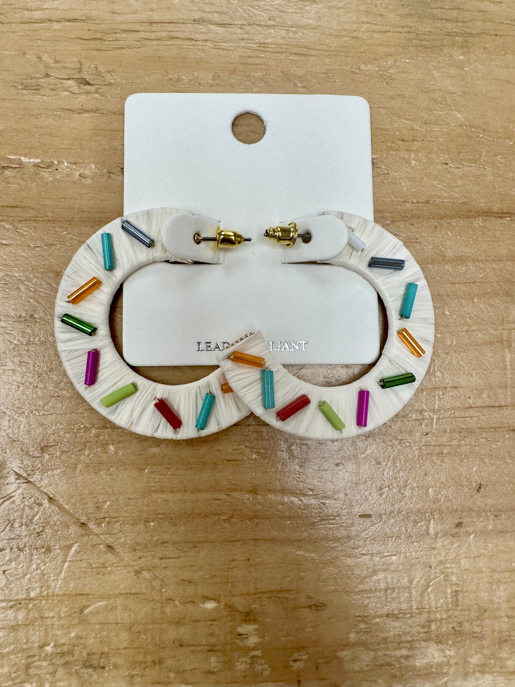 Cream confetti hoops