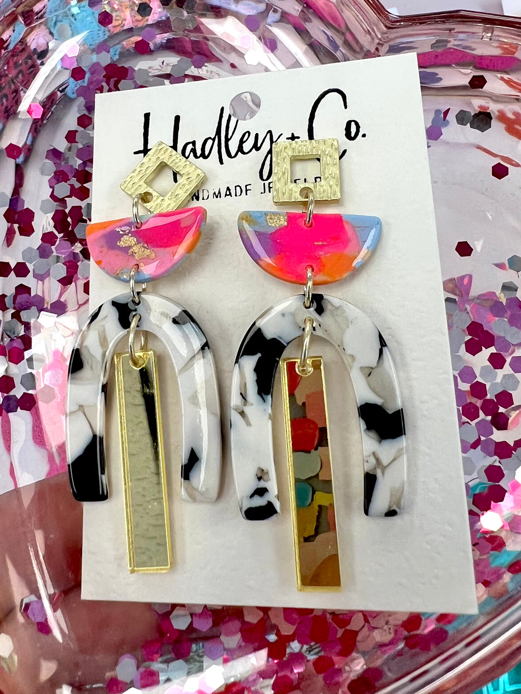 Multi black gold Hadley + co earrings