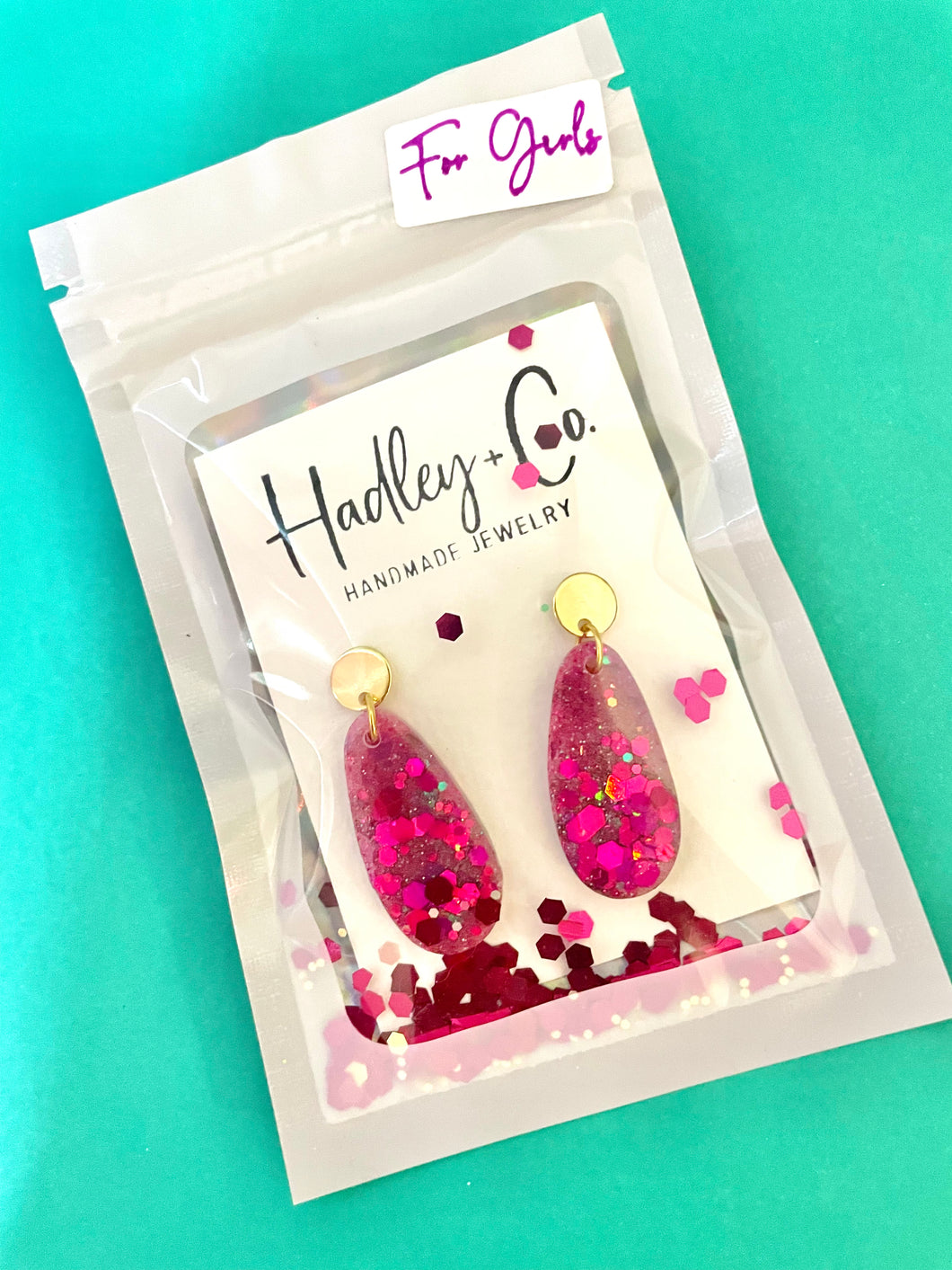 Pink confetti Hadley + co kids earrings