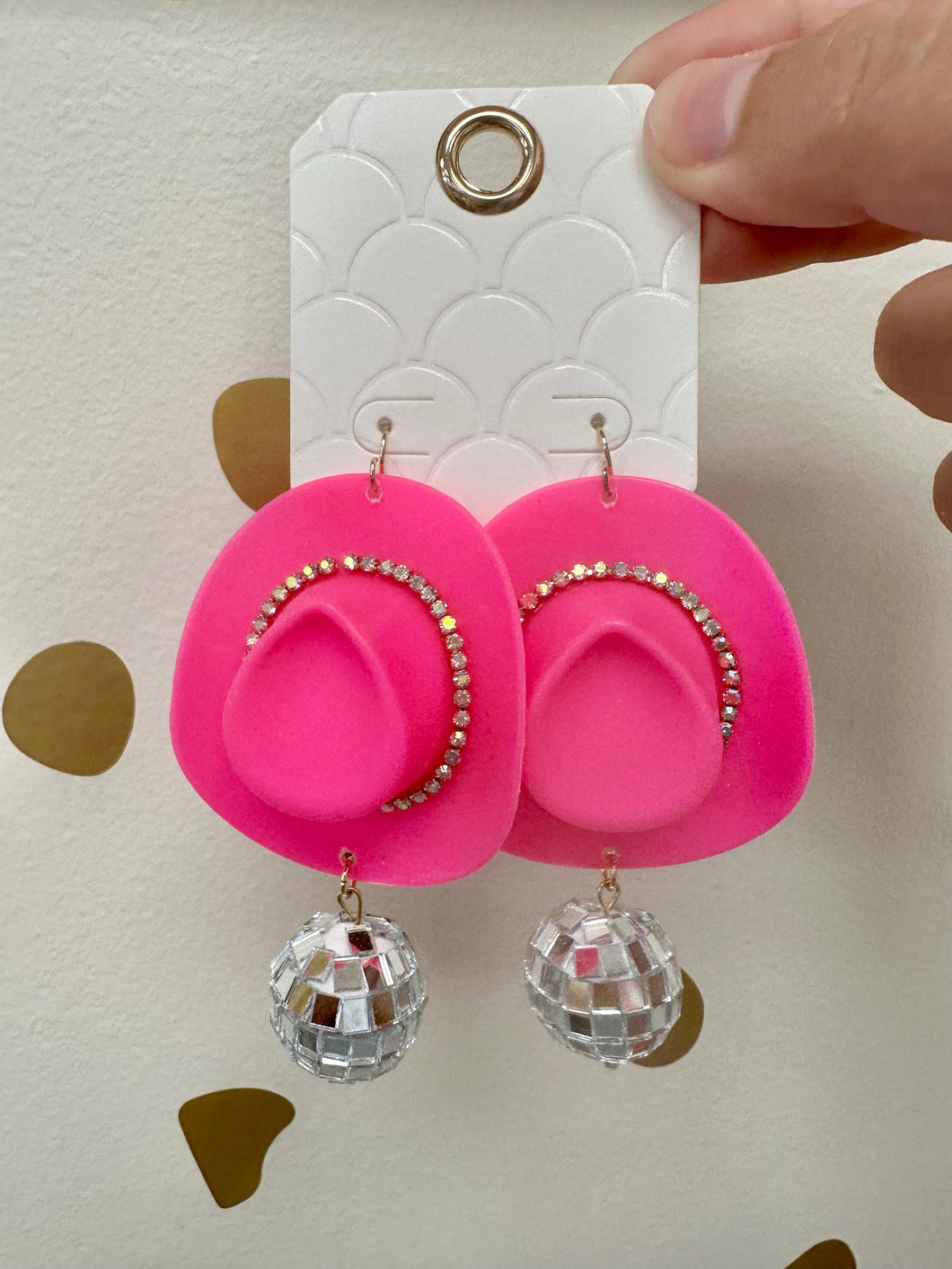 Hat disco earrings