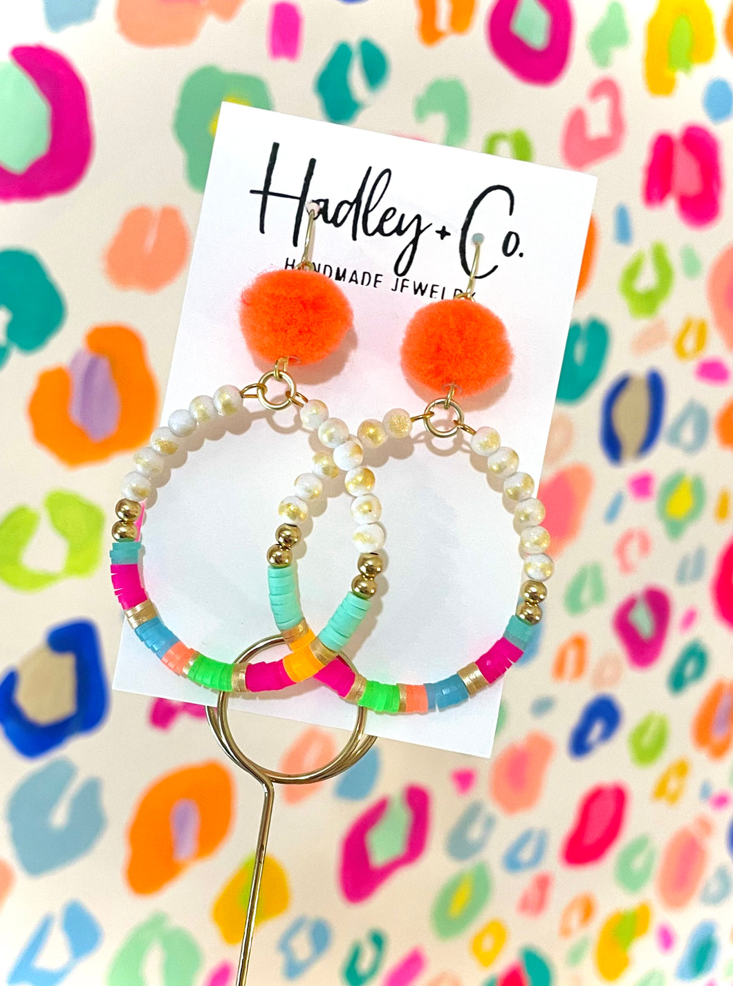 Orange Pom Hadley + co earrings