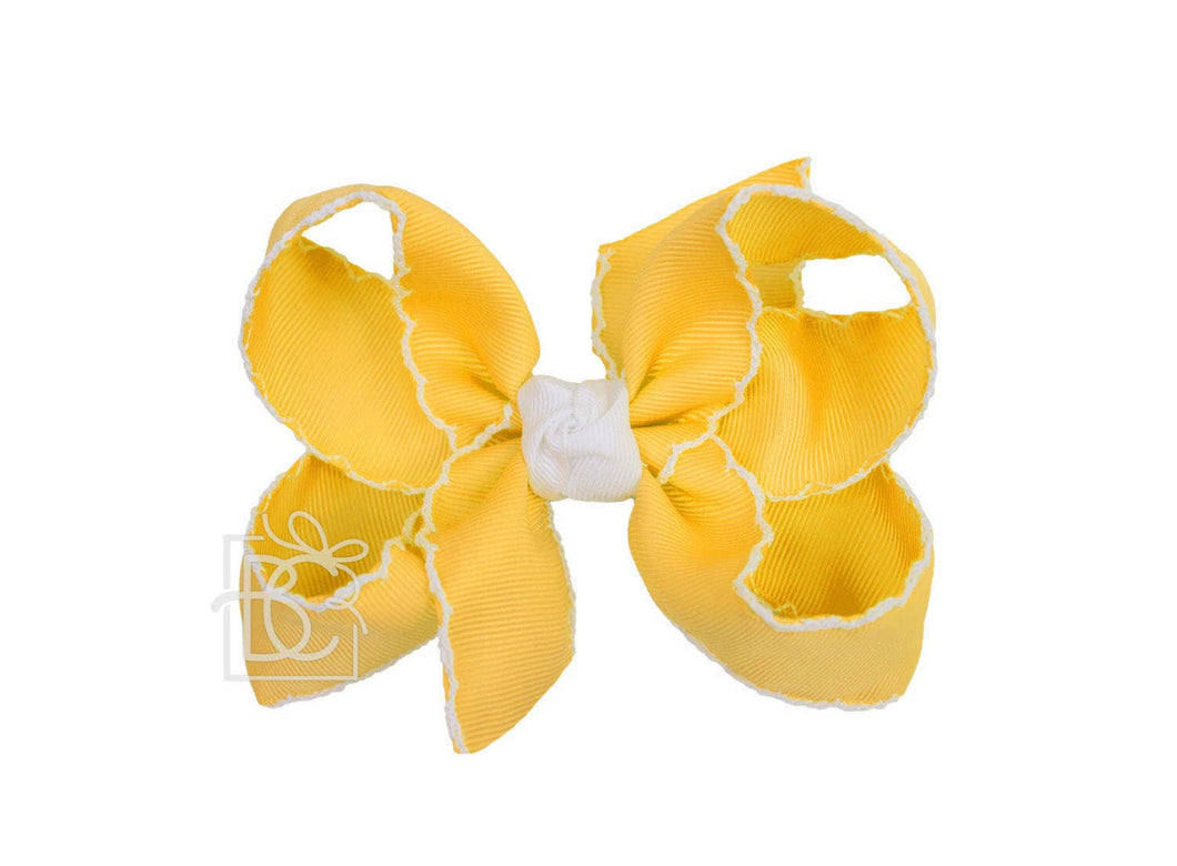 Yellow moon stitch bow