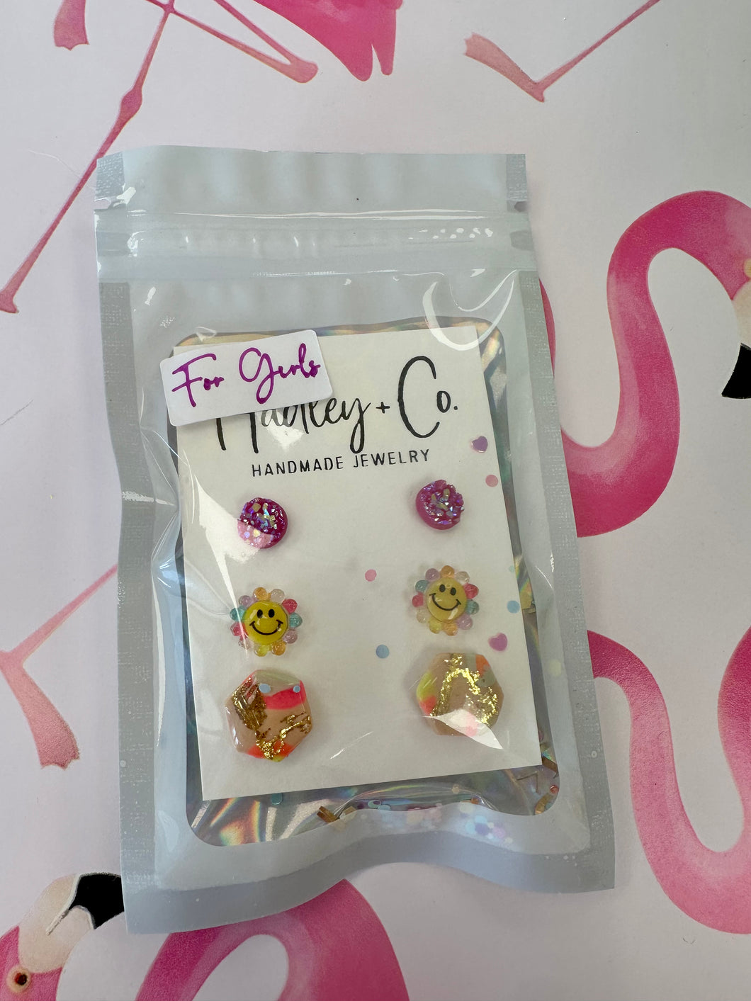 3 pack smiley Hadley + co kids studs