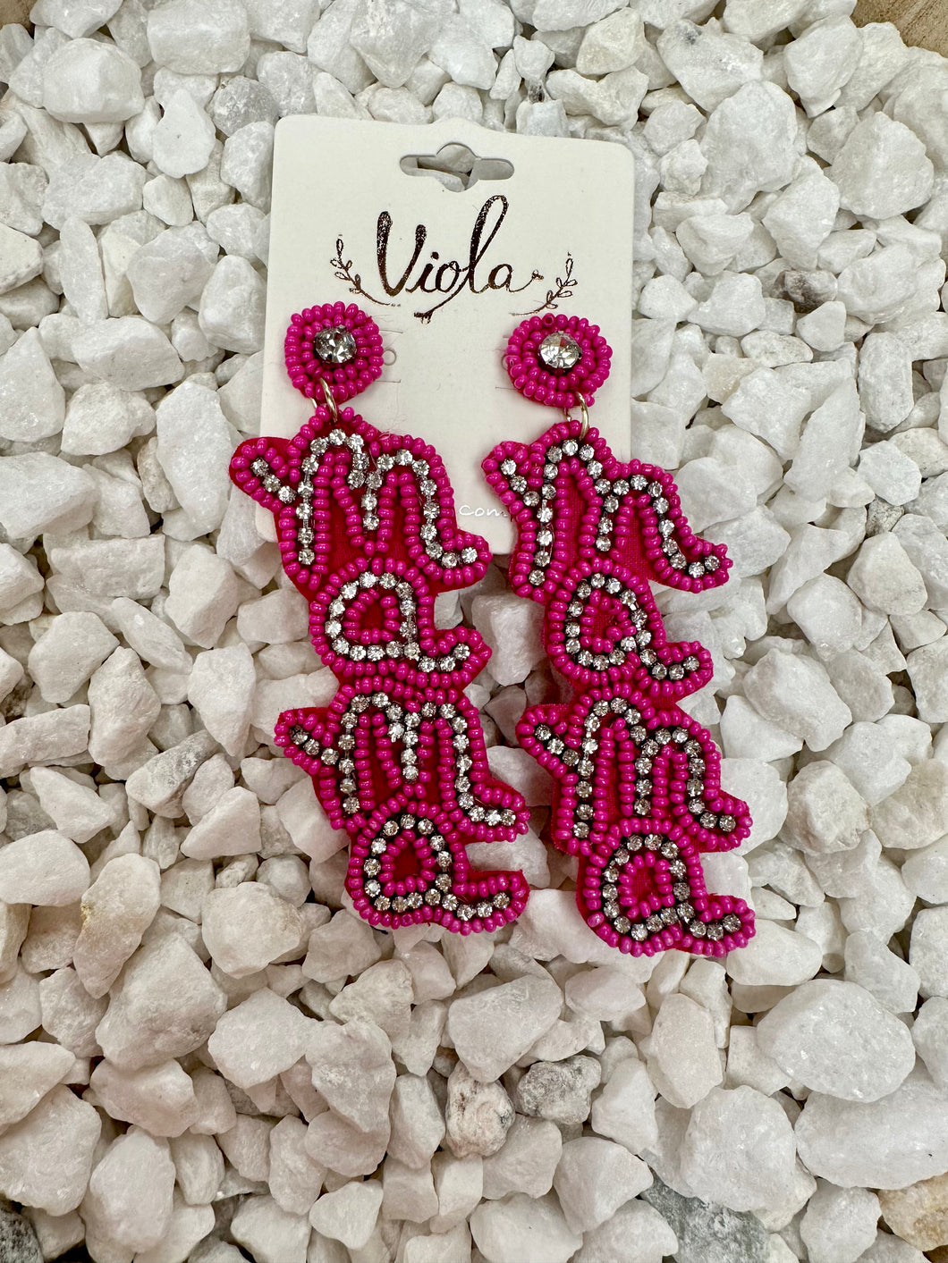 Pink mama earrings