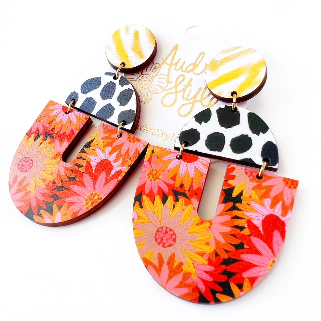 Spot fall floral Audra style earrings