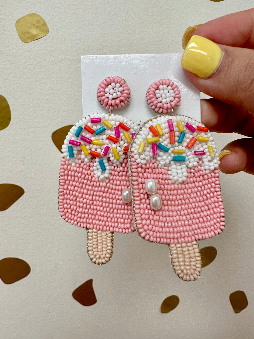 Pink ice cream earrings