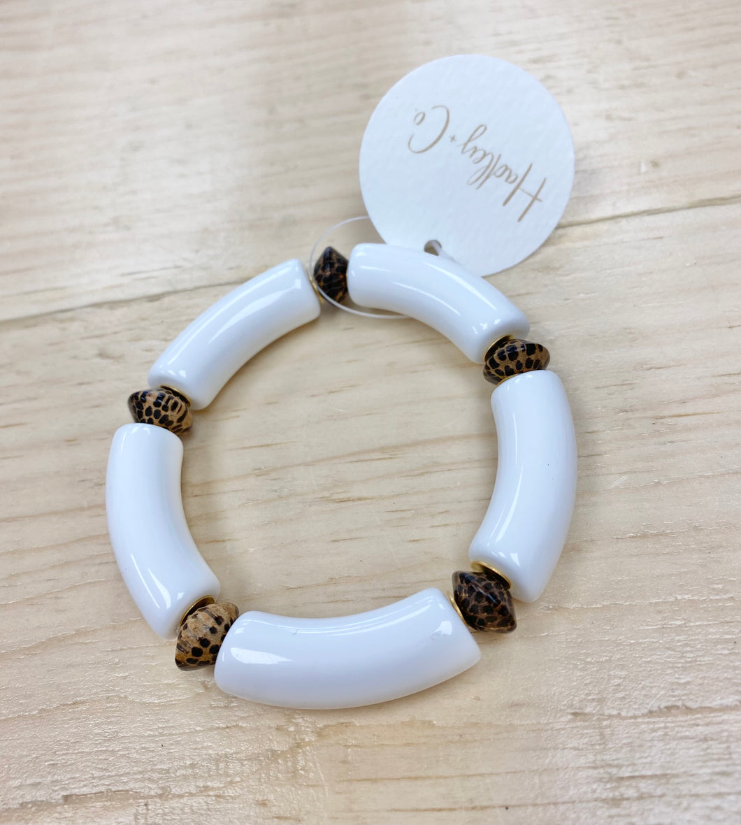 Brown/white Hadley + co tube bracelet