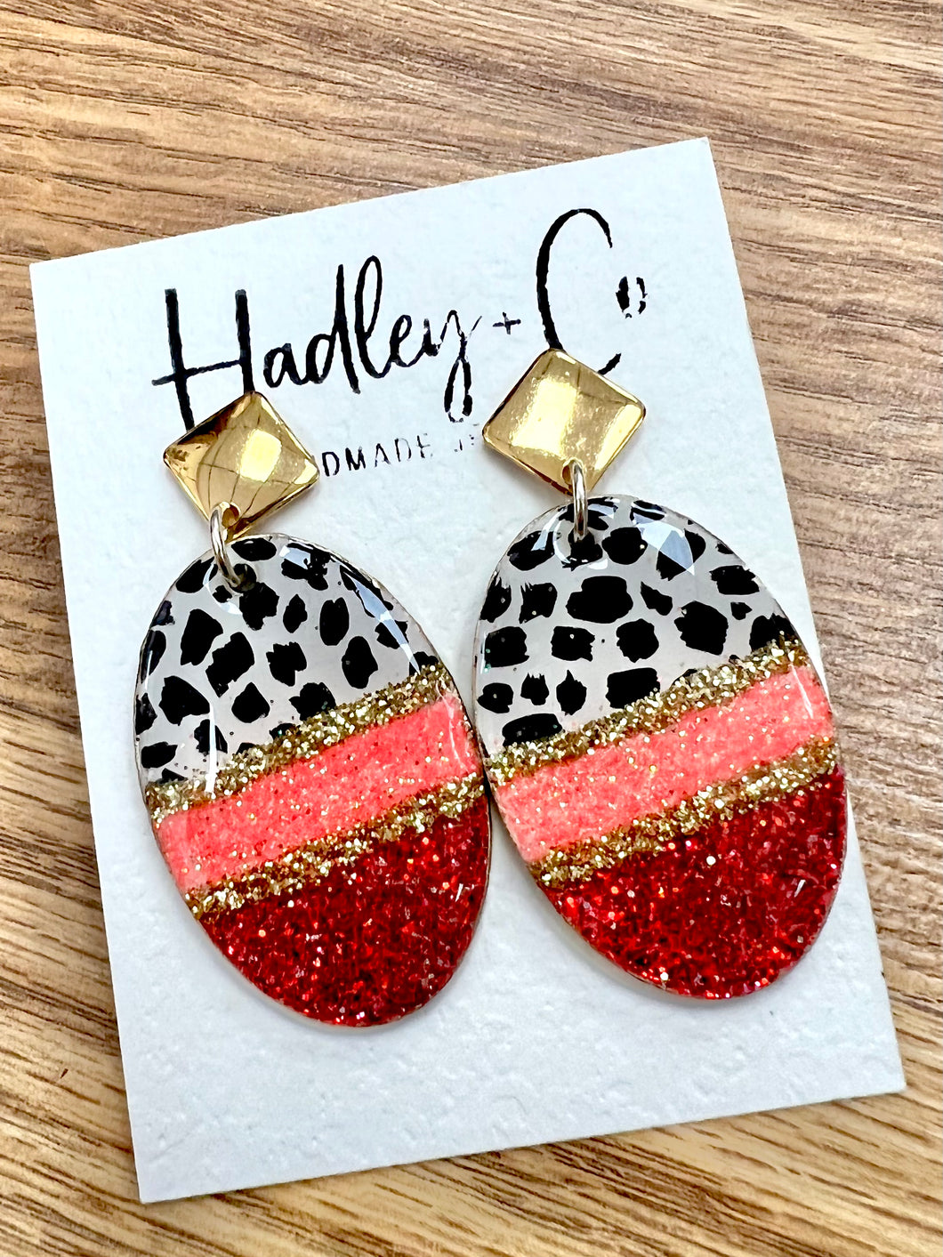 Spot coral Hadley + co earrings