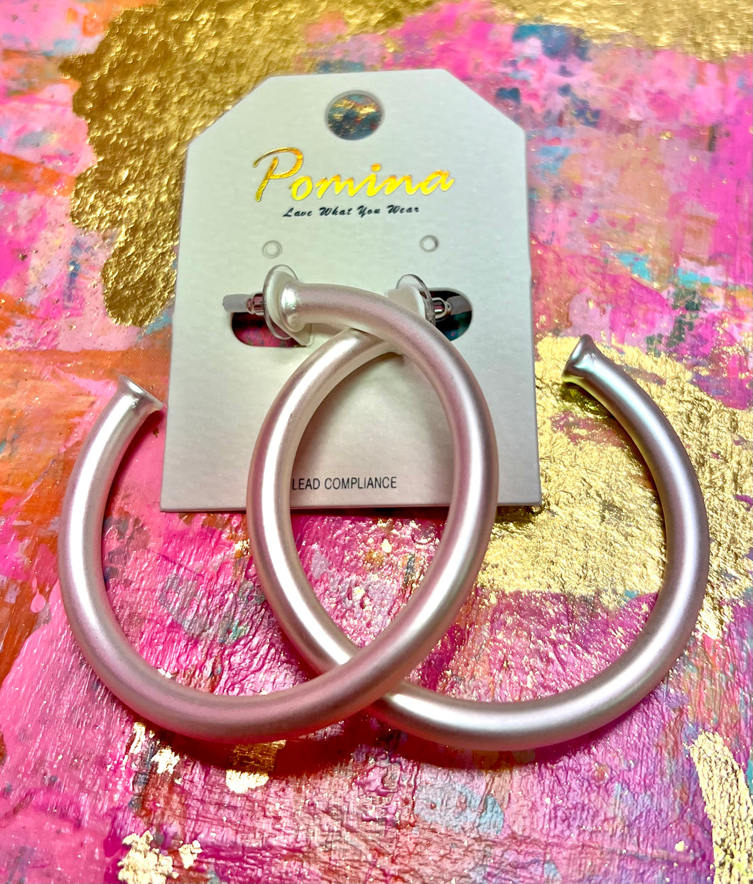 Matte silver hoop earrings