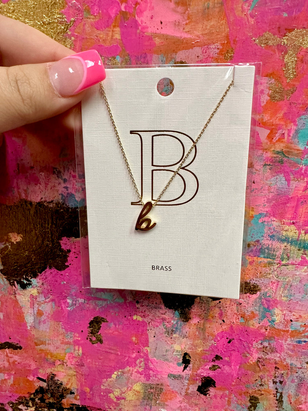 “B” initial necklace