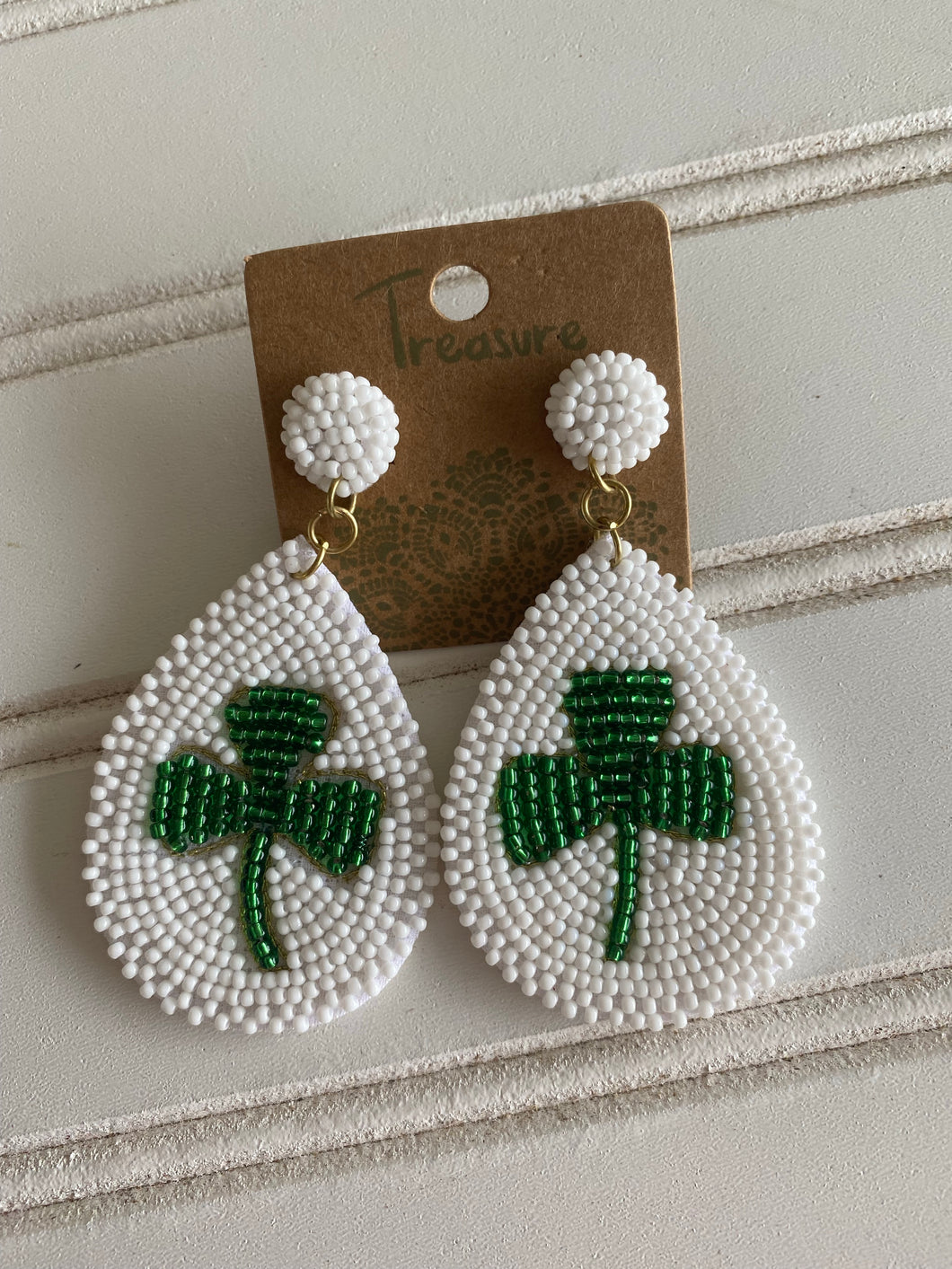 White clover earrings