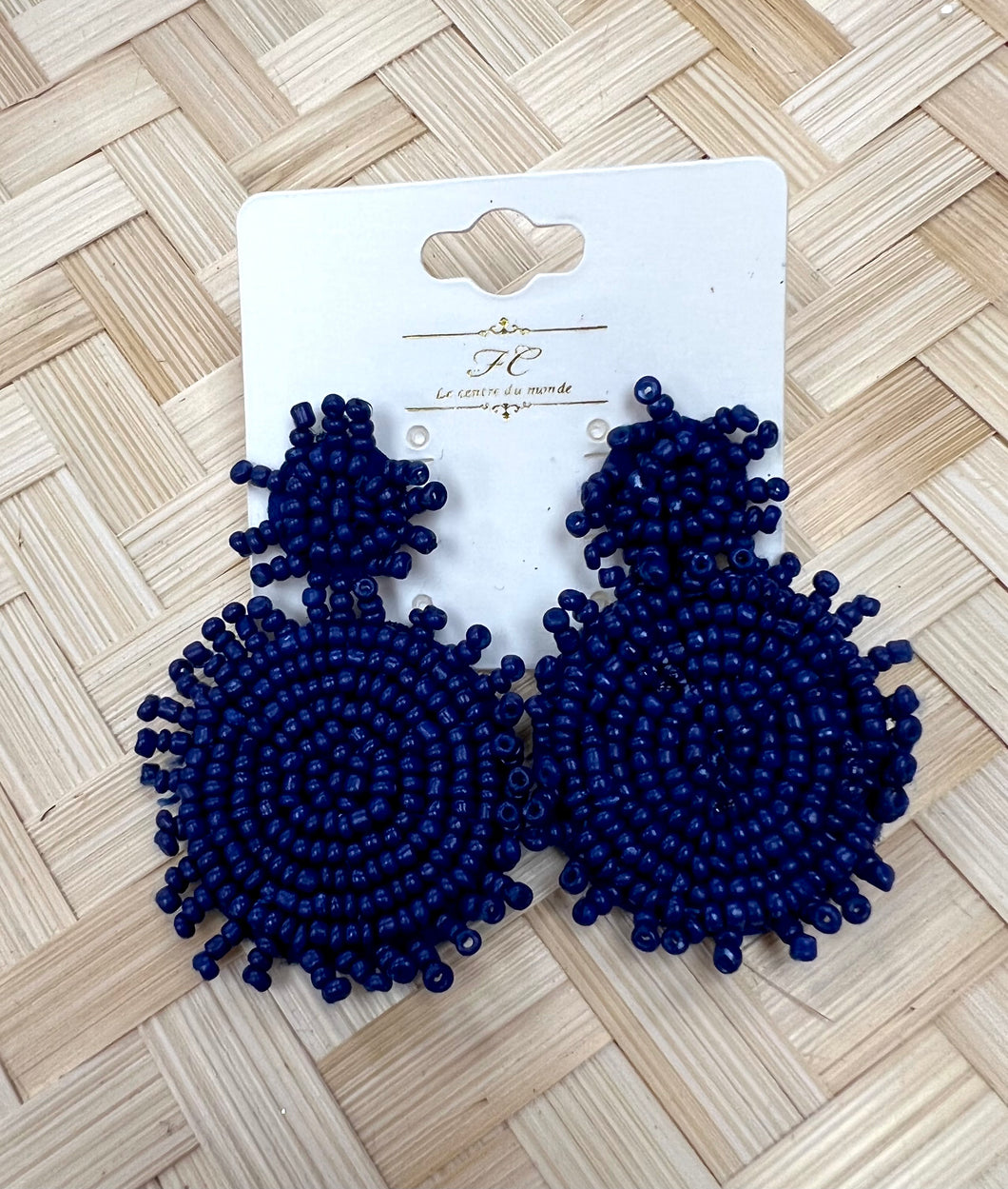 Royal blue beaded earrings