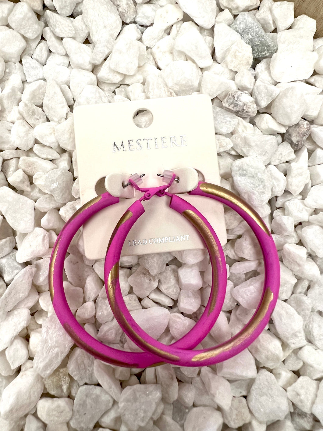 Pink gold hoops