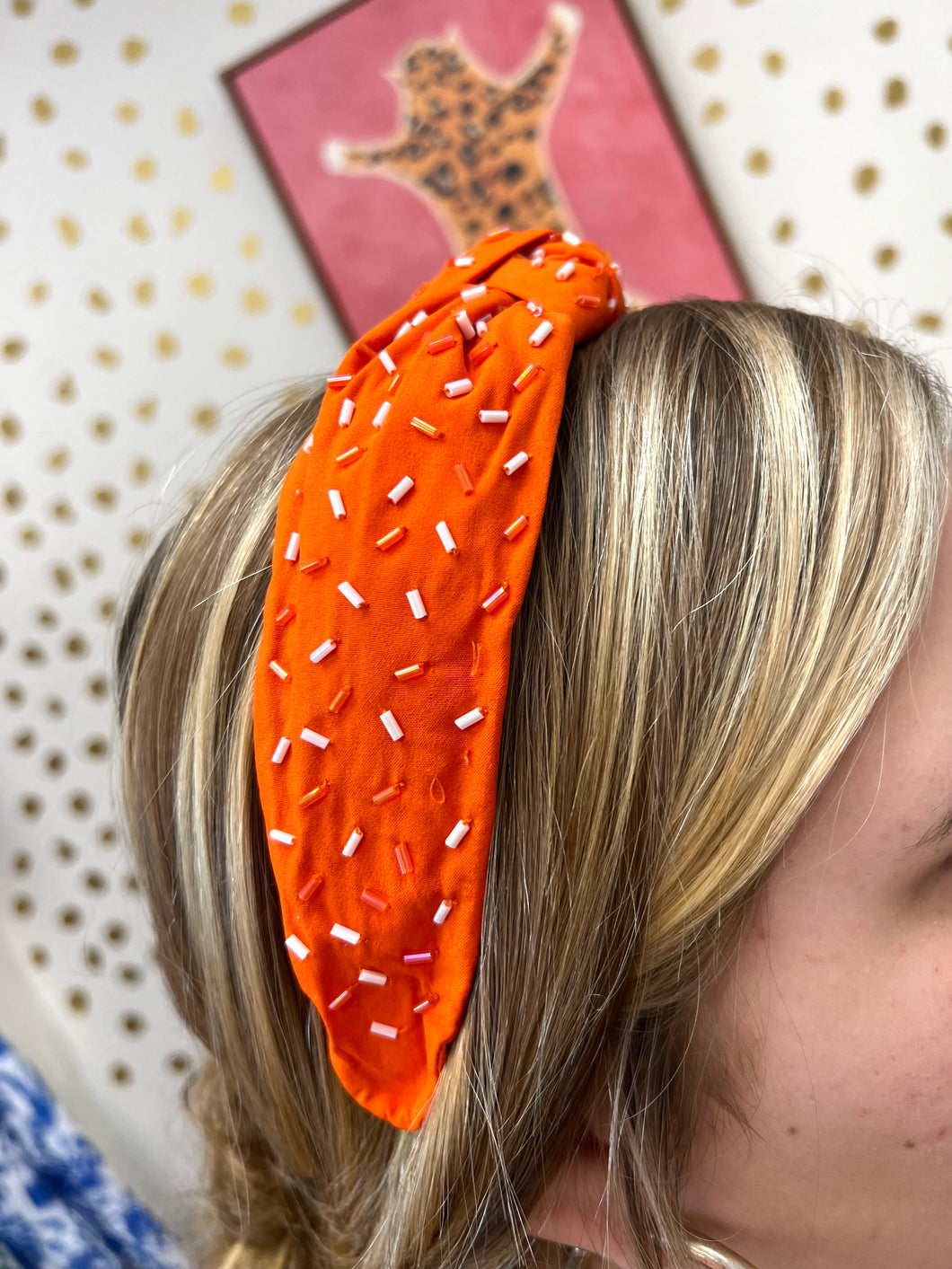 Orange confetti headband