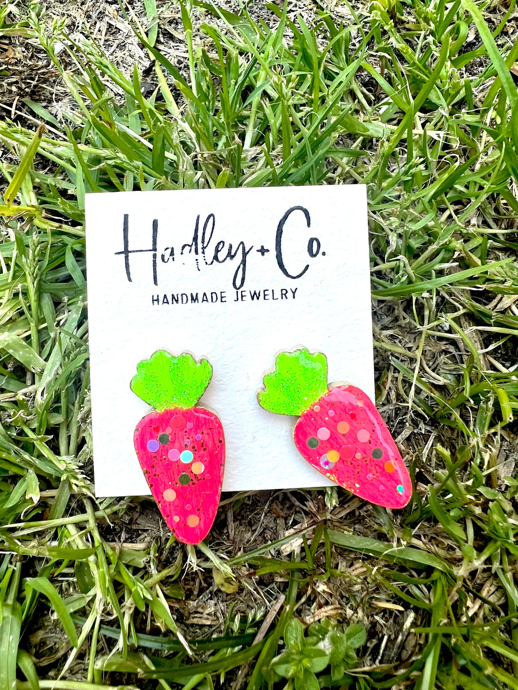 Confetti carrot Hadley + co stud earrings