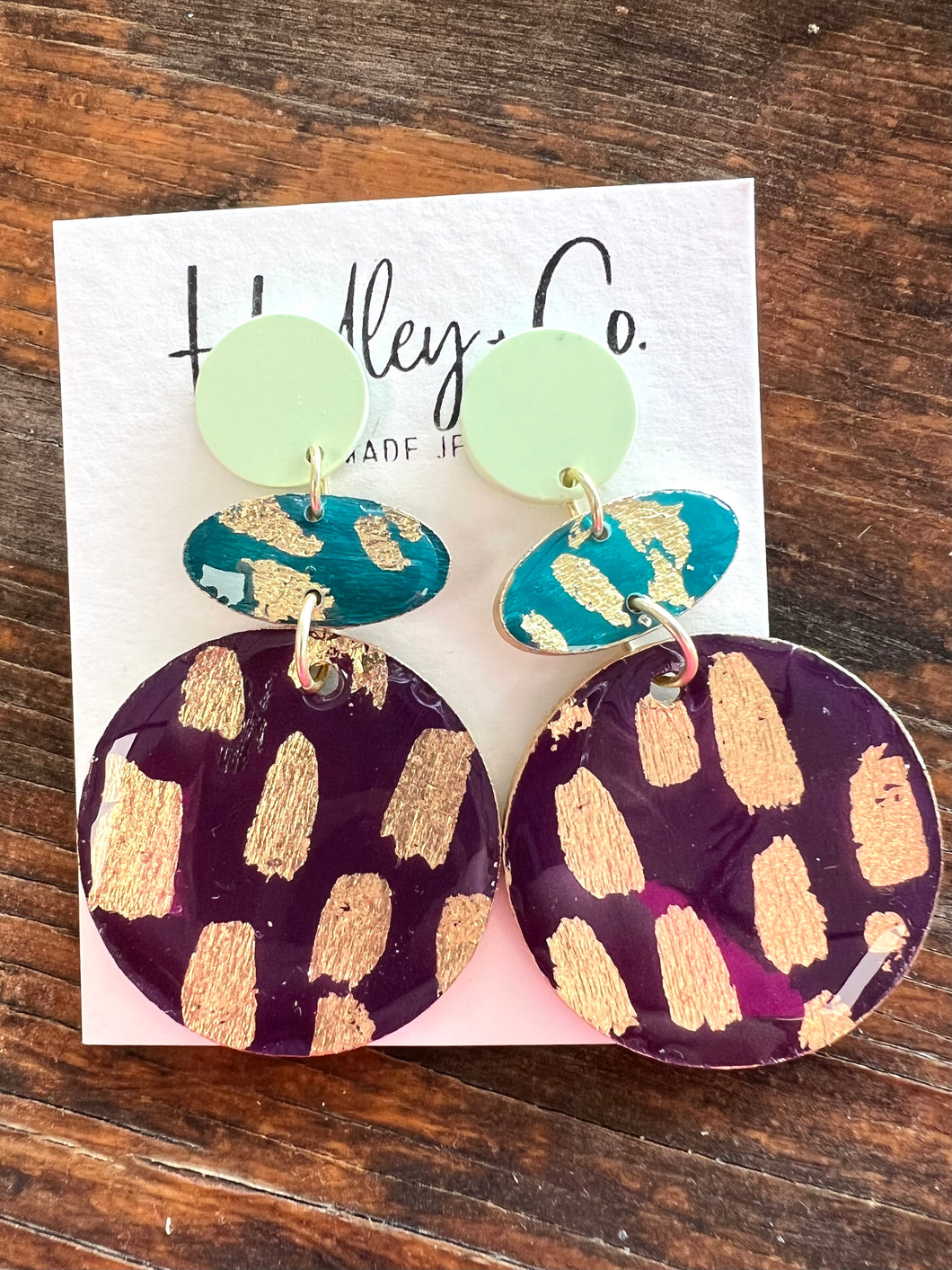 Teal plum Hadley + co earrings