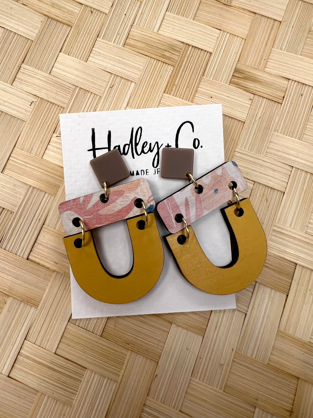 Yellow arch floral Hadley + co earrings